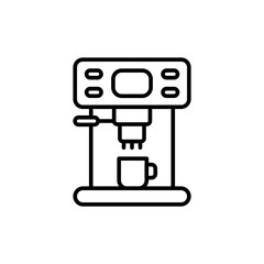 Coffee machine outline icons, minimalist vector illustration ,simple transparent graphic element .Isolated on white background