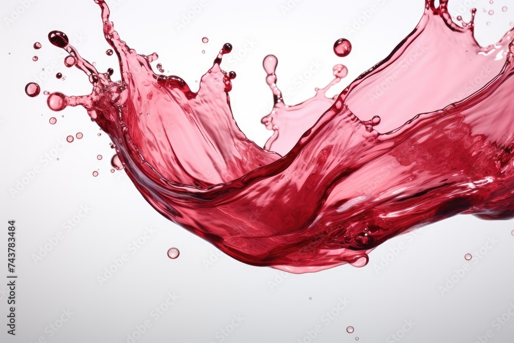 Aufkleber A vibrant red liquid dances gracefully through the air in a mesmerizing display of splashes, creating a captivating and dynamic scene