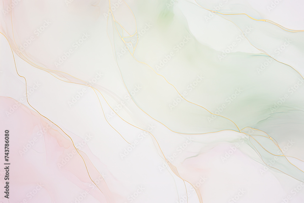 Aufkleber stunning pink and green marble texture against a clean white background. The intricate veining and swirls create a mesmerizing and serene visual experience