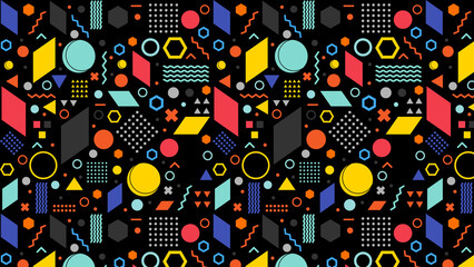 seamless multicolored geometric pattern  textile fabric print design	 