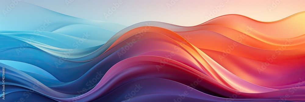 Aufkleber a vibrant, abstract background featuring a multitude of wavy shapes in a variety of bright colors da