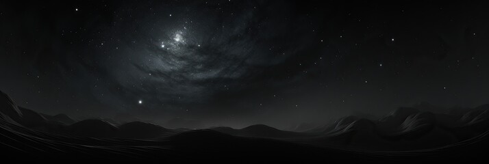 A mesmerizing black and white portrayal of the night sky, showcasing a vast expanse of twinkling...