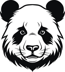 Fototapeta premium Panda head, Panda Face vector illustration, Panda head on a white background