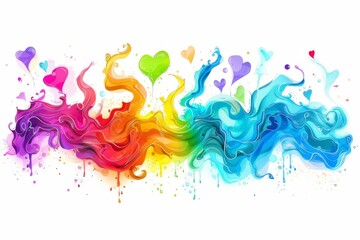 Fototapeta premium LGBTQ Pride novosexual. Rainbow candy apple colorful rainbow diversity Flag. Gradient motley colored lgbtq+ activism LGBT rights parade festival beige diverse gender illustration