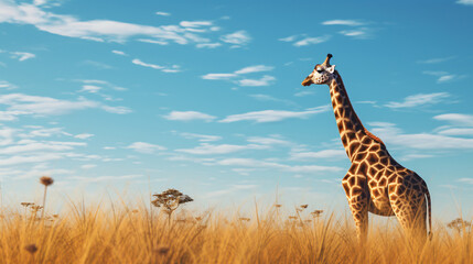 A Giraffe In The Grassland [COPY SPACE]