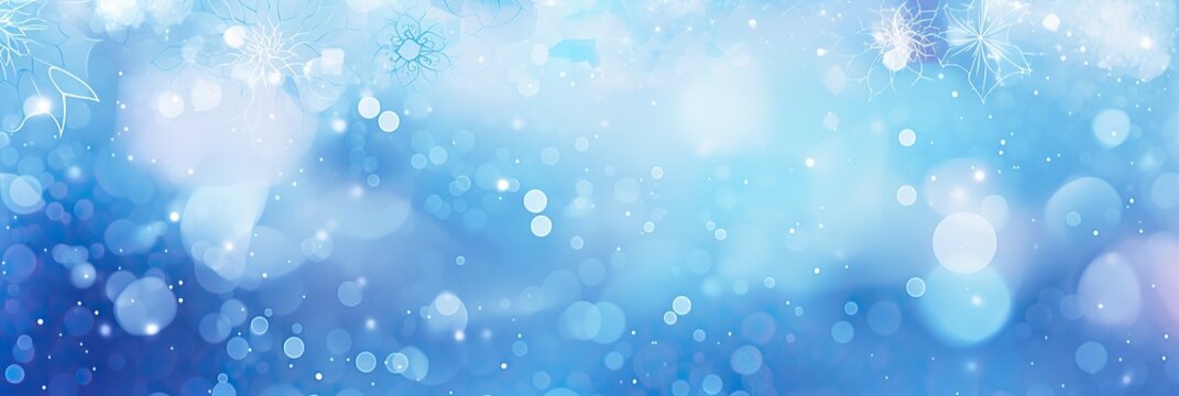 A serene blue backdrop covered in delicate snowflakes gently falling, creating a peaceful winter scene