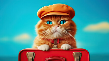 Charming cat traveller - 743792628