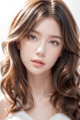 Fototapeta premium Gorgeous Young Female Model - Fashion or Cosmetics Model - Beauty with Perfect Fine Features - Beautiful Smooth Hair