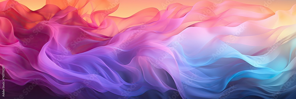 Aufkleber A swirling wave of multicolored smoke billows across the canvas in a mesmerizing display of fluid motion and vibrant hues