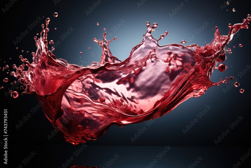 Leinwandbilder a vibrant red liquid explodes upwards, creating a mesmerizing splash that seems to defy gravity