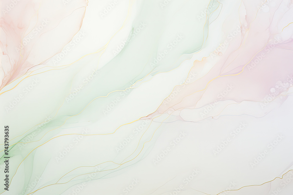 Fototapete a peaceful and harmonious image featuring a white and pink background with a striking green and yell