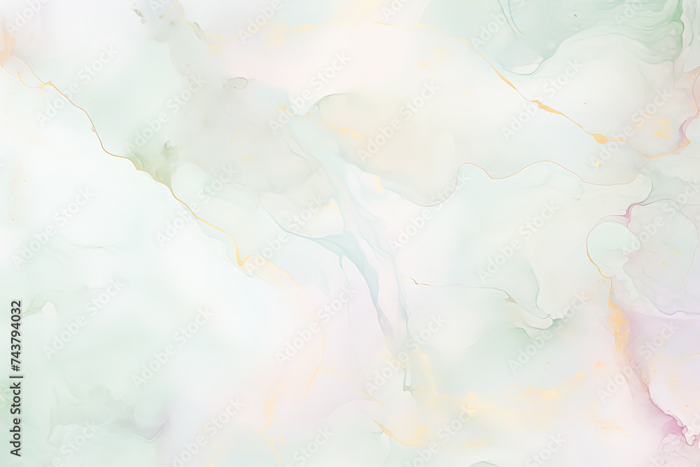 Aufkleber harmonious blend of white and green marble textures, creating a dreamy and sophisticated backdrop