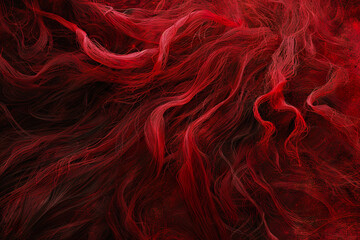 Fiery Red Threads of Intricacy - obrazy, fototapety, plakaty