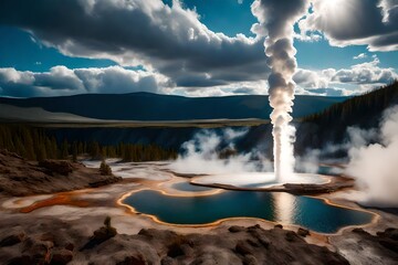Fototapeta na wymiar geyser in park national park