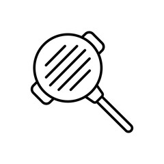 Frying pan outline icons, minimalist vector illustration ,simple transparent graphic element .Isolated on white background