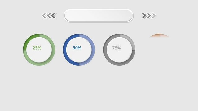 Animation colorful circle shape 4 step for design infographic templates on gray background.