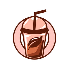 Chocolate drink logo icon concept illustration