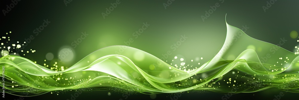 Poster A vibrant green background with swirling waves of different shades, interspersed with bubbles of various sizes creating a mesmerizing and fluid composition