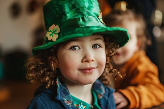 Little Girl Smiling in Green Hat