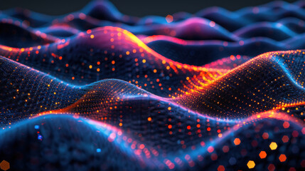 Warping of space-time fabric, quantum effects, futuristic scientific image - obrazy, fototapety, plakaty