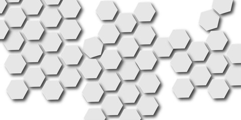 Abstract white background with hexagons pattern. Vector Illustration. 3D Futuristic abstract honeycomb mosaic white background. geometric mesh cell texture. 