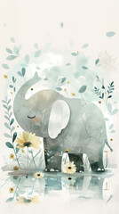 Dreamy Elephant Artwork Adorned with Organ Elements