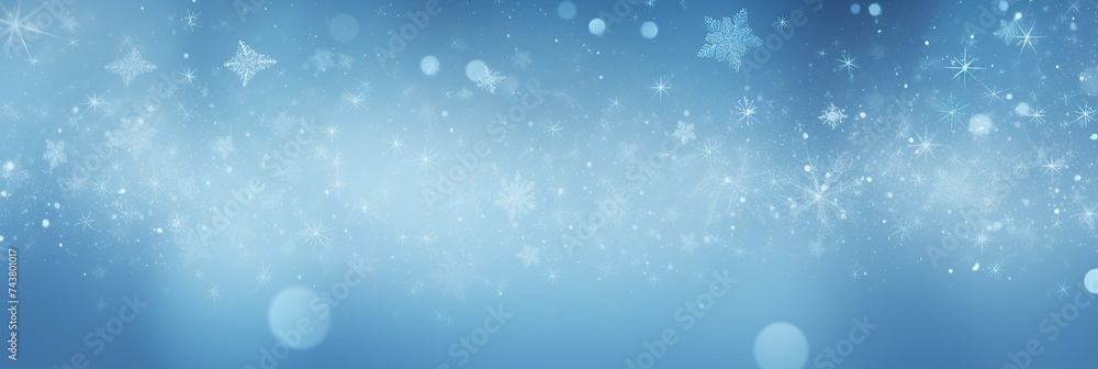 Poster a mesmerizing scene of snowflakes gently cascading from the sky in a dreamlike blur