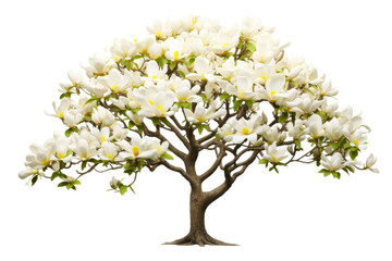 Regal Magnolia Tree Cutout on Transparent Background