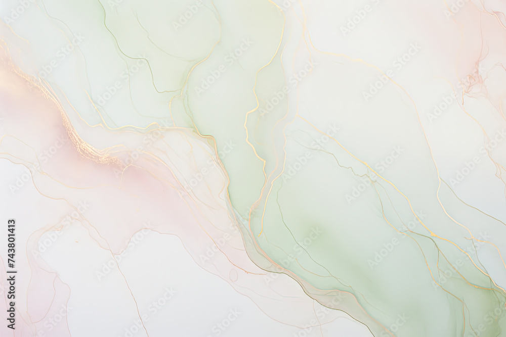 Canvas Prints luxurious textures of a pink and green marble surface, highlighting the harmonious blend of colors and organic swirls