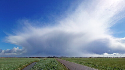 Dutch landscape with stormy sights. 
