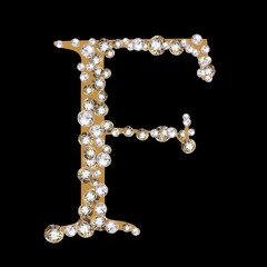 Capital Letters of English alphabet romantic with Diamonds - 743803261