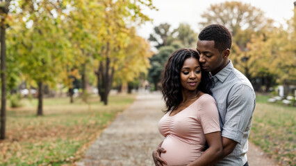 Black Maternity Photos in Fall