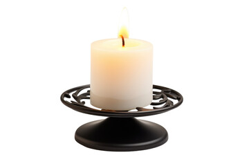 Sleek Candle Holder Standing Alone on Clear Background