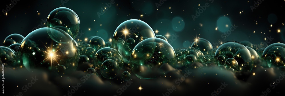 Leinwandbilder a mesmerizing group of bubbles floats gracefully through the air, creating a whimsical and enchantin