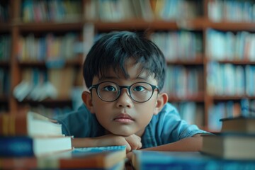 Schooling concept, young child learning in school, essence of education, growth, development within the classroom environment, fostering curiosity, knowledge, and academic success