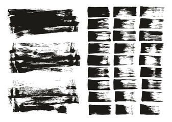 Hand Drawn Flat Sponge Thin Artist Brush Straight Lines & Long Background Mix High Detail Abstract Vector Background Mix Set 