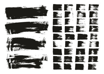 Hand Drawn Flat Sponge Thin Artist Brush Straight Lines & Long Background Mix High Detail Abstract Vector Background Mix Set 