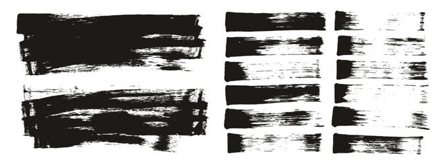 Hand Drawn Flat Sponge Thin Artist Brush Straight Lines & Long Background Mix High Detail Abstract Vector Background Mix Set 
