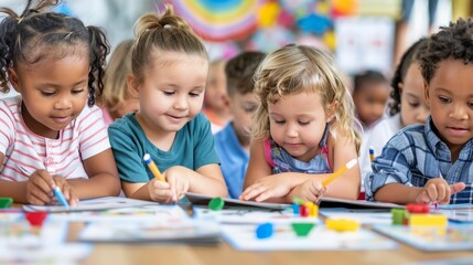 Fototapeta premium Excited children bonding over a lively board game, enjoying a playful and engaging moment together
