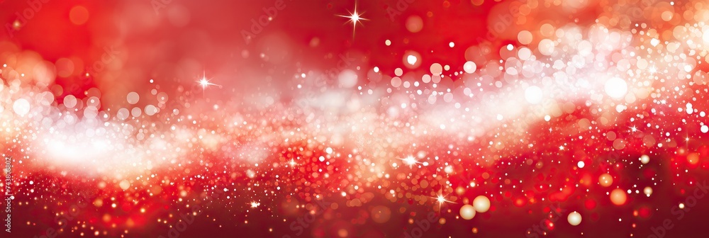 Fototapete a vibrant red and white abstract background adorned with shining stars in a mesmerizing display