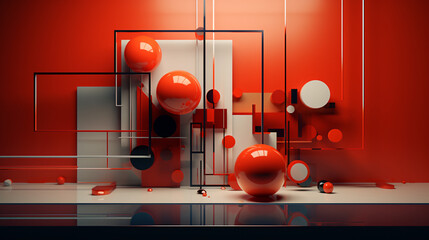 Abstract 3D render modern geometric background.