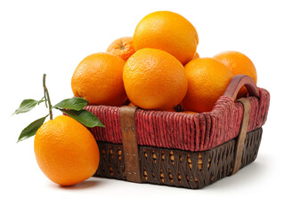 Orange fruit on the white background