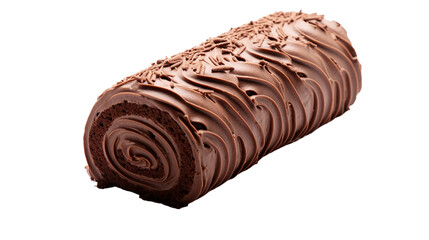 Chocolate roll on transparent background