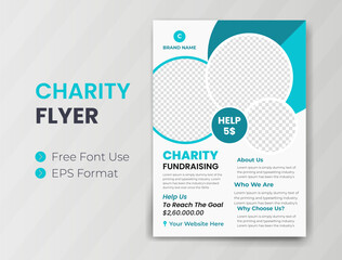 Charity Flyer design and Fundraising banner event Donation poster template vector