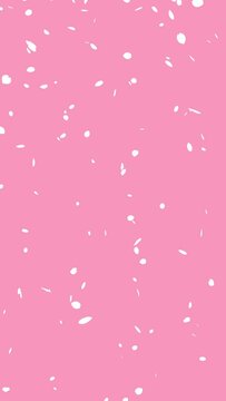 Loop video of a white silhouette cherry blossom snowstorm with petals falling from top to bottom (pink) [vertical video]