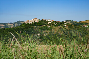 Country landscape in Abruzzo between Penne and Teramo at summer