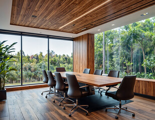 modern meeting room with table and chair