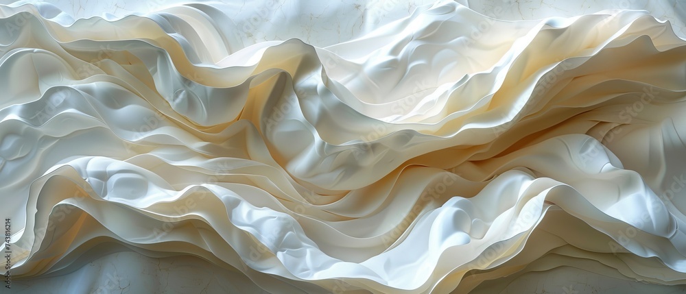 Aufkleber Paper folded in geometric shapes in macro, three-dimensional effect, abstract background