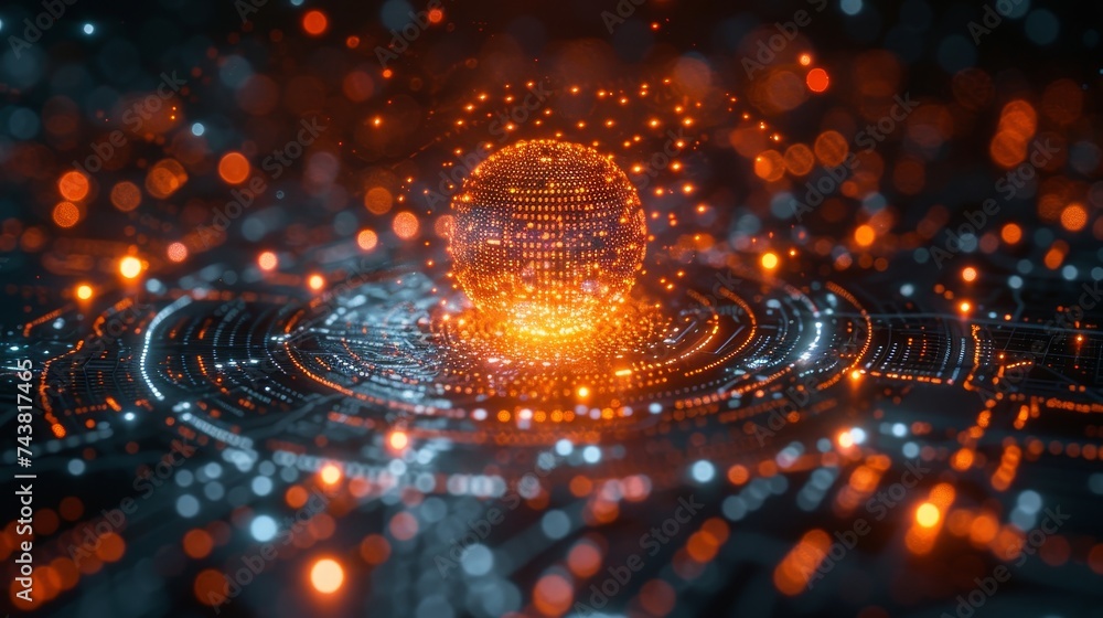 Aufkleber Concept of digital transformation. System engineering. Binary code. Programming.