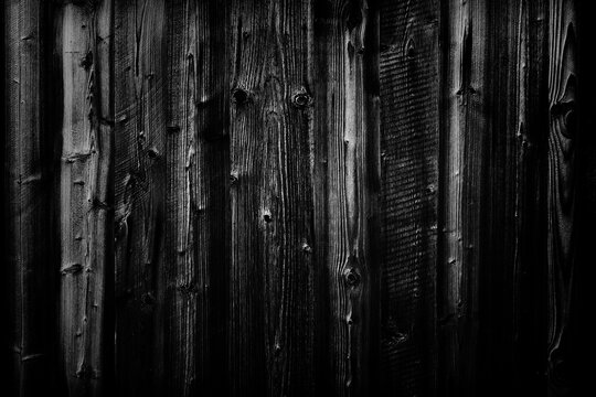Black Wood Dark Texture. Black wood texture background coming from natural tree. Dark black Wooden textured surface. The texture of the old wooden fence in black and white image